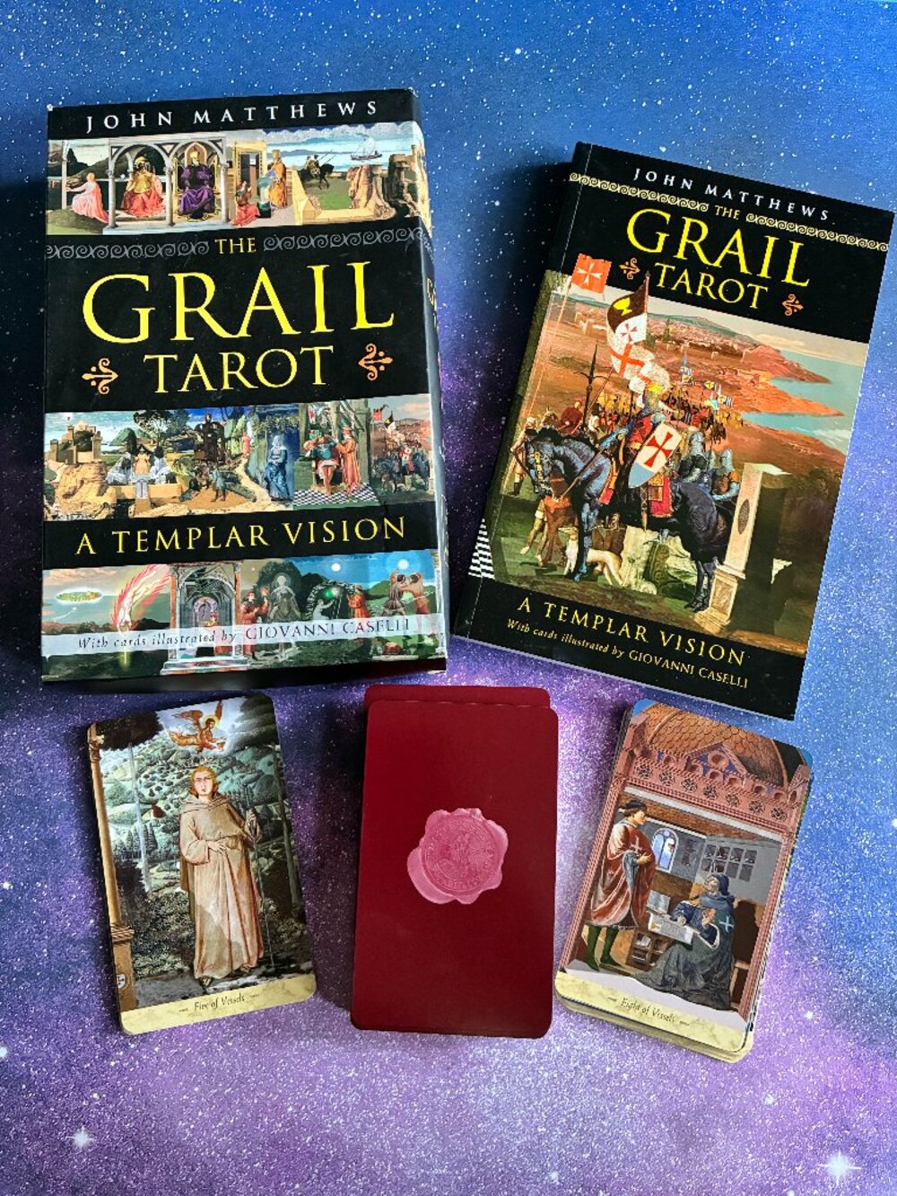The Grail Tarot with book
